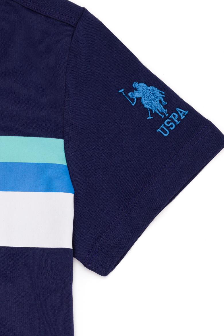 Çocuk Lacivert Bisiklet Yaka Tişört - 50265957013