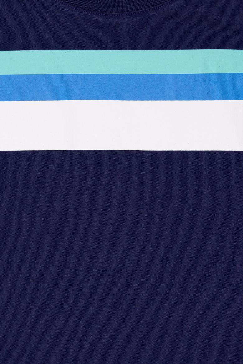 Çocuk Lacivert Bisiklet Yaka Tişört - 50265957013