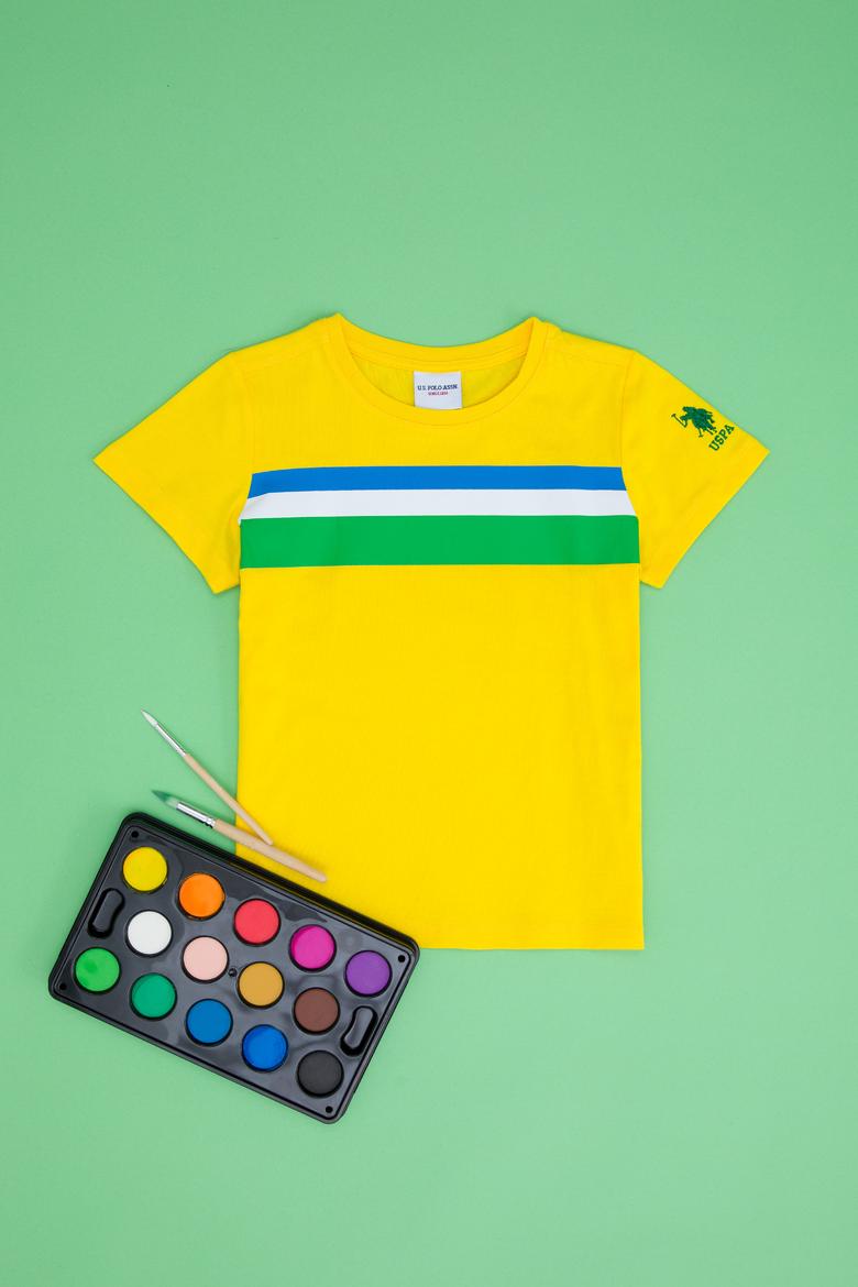 Çocuk Sarı Bisiklet Yaka Tişört