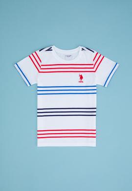 Çocuk Beyaz Bisiklet Yaka Tişört - 50265976011