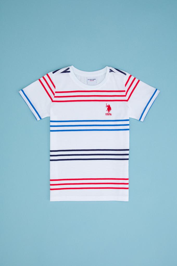 Çocuk Beyaz Bisiklet Yaka Tişört