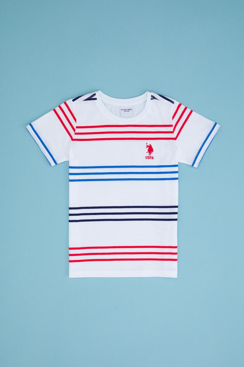 Çocuk Beyaz Bisiklet Yaka Tişört