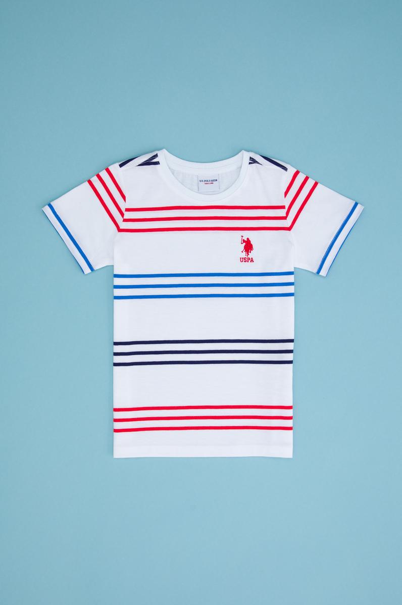 Çocuk Beyaz Bisiklet Yaka Tişört