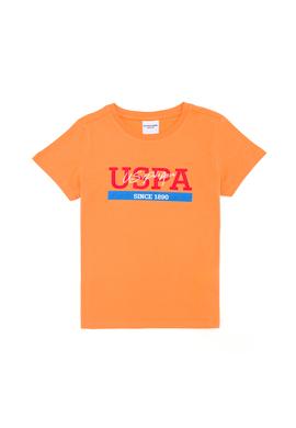 Çocuk Turuncu Bisiklet Yaka Tişört - 50265992044