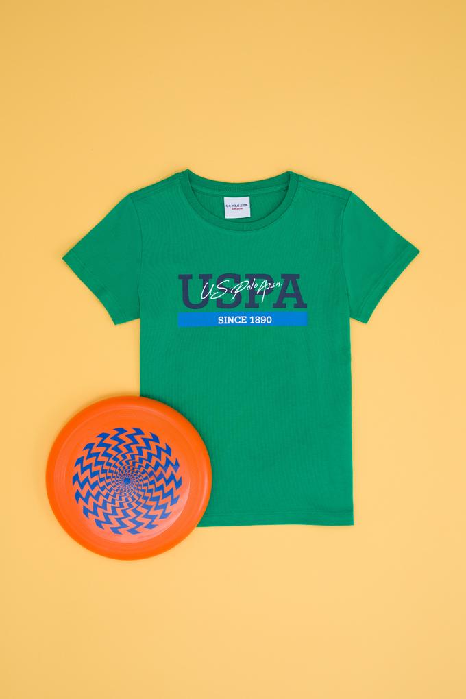 Çocuk Yeşil Bisiklet Yaka Tişört