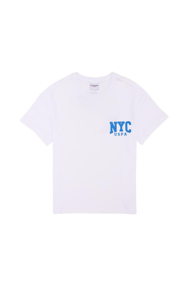 Çocuk Beyaz Bisiklet Yaka Tişört - 50266030001