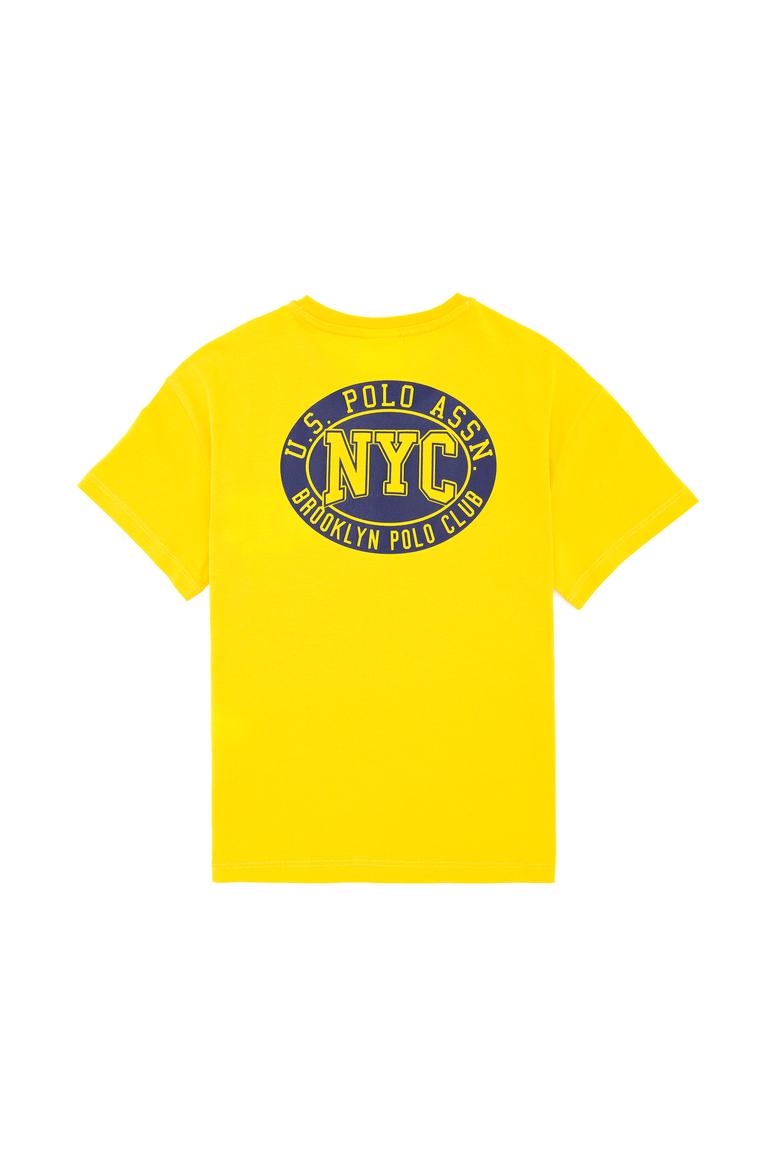 Erkek Çocuk Sarı Oversize Bisiklet Yaka Tişört - 50266030028