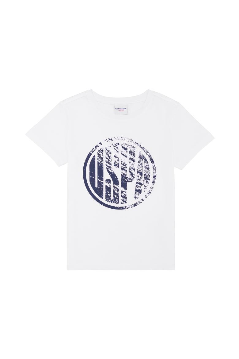 Çocuk Beyaz Bisiklet Yaka Tişört - 50266038039