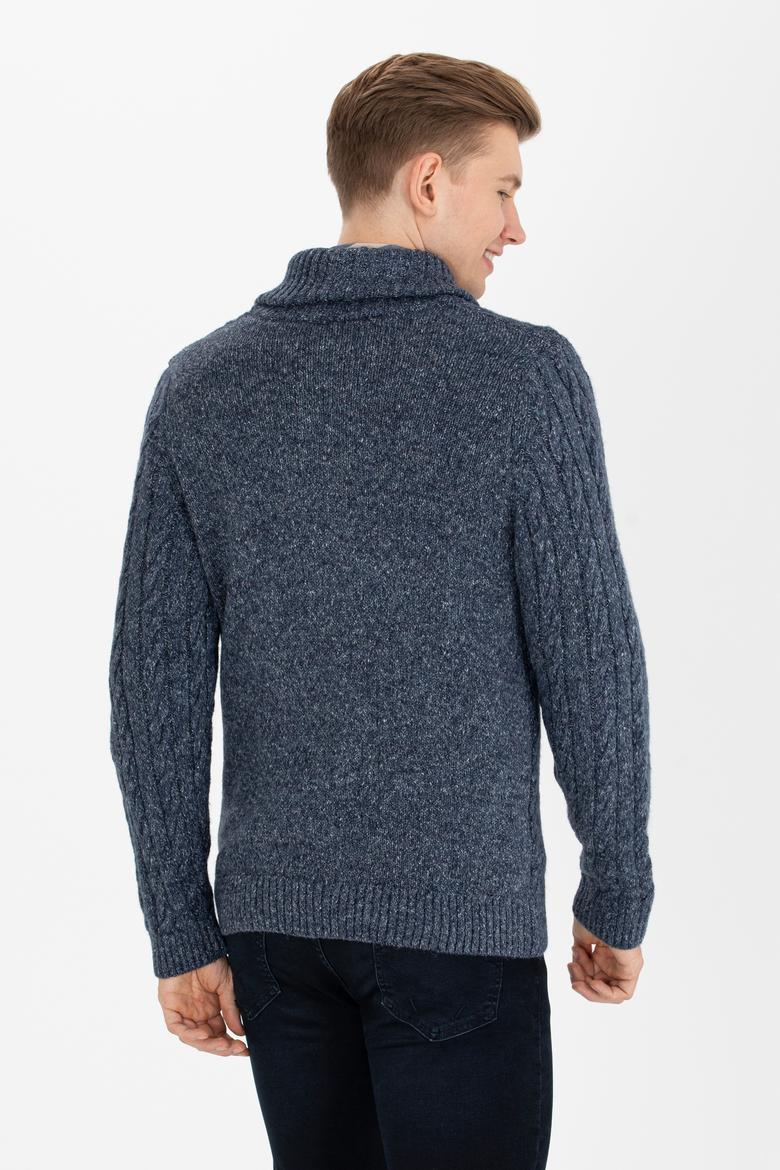 Erkek Lacivert Triko Hırka - 50253721006