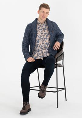 Erkek Lacivert Triko Hırka - 50253721006