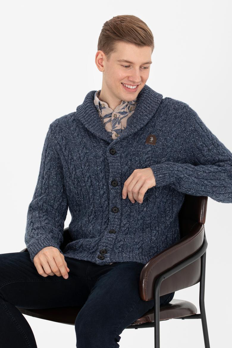 Erkek Lacivert Triko Hırka - 50253721006