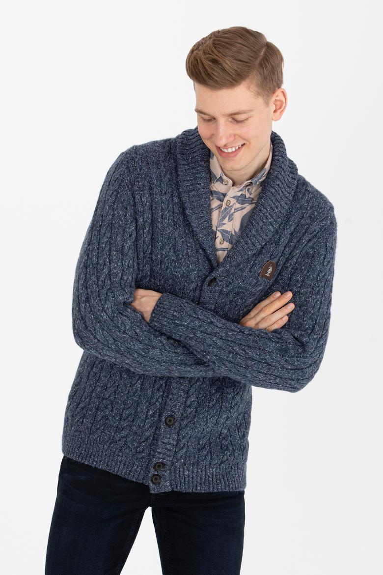 Erkek Lacivert Triko Hırka - 50253721006