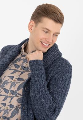 Erkek Lacivert Triko Hırka - 50253721006