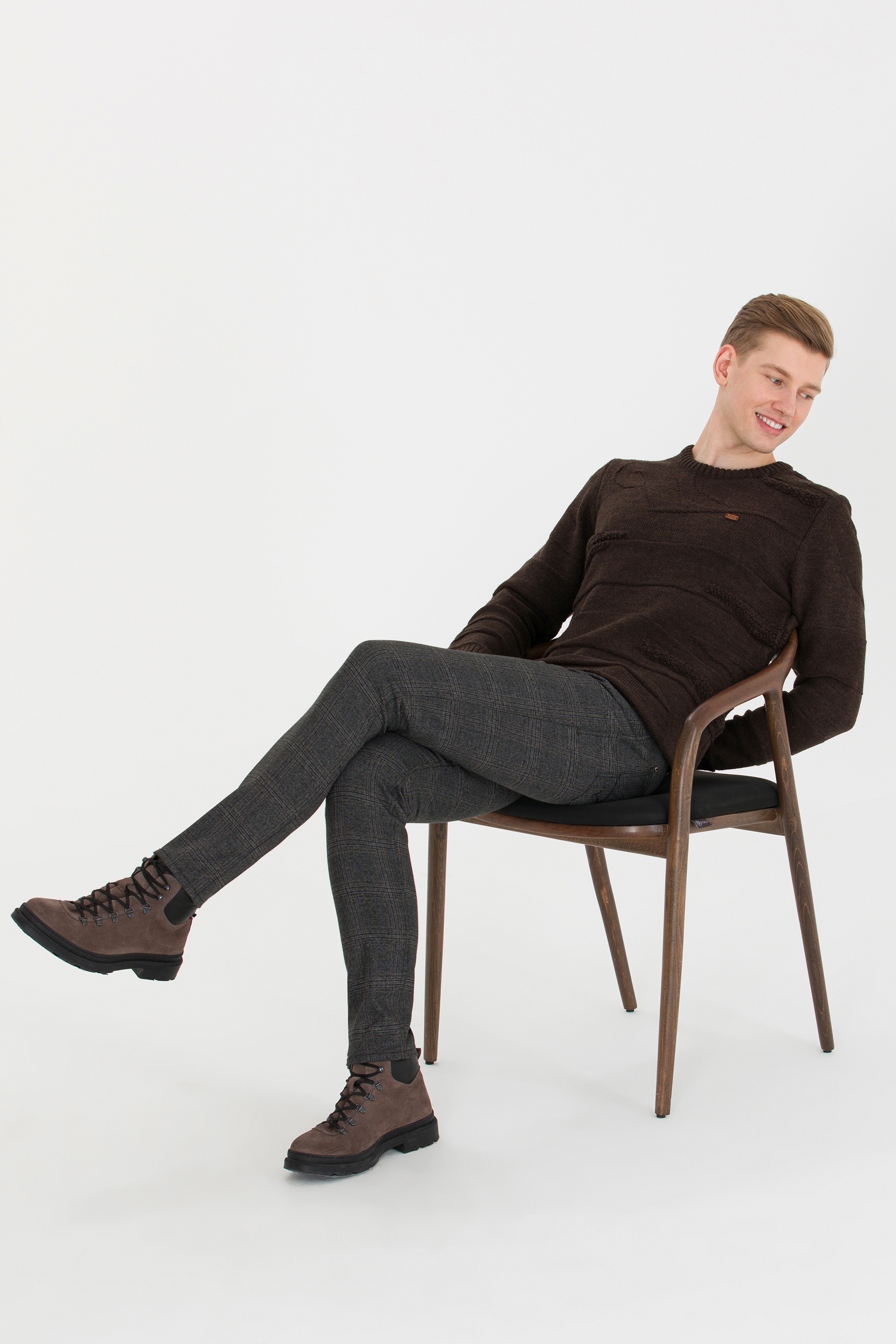 Erkek Slim Fit Antrasit Kanvas Pantolon - Image 1