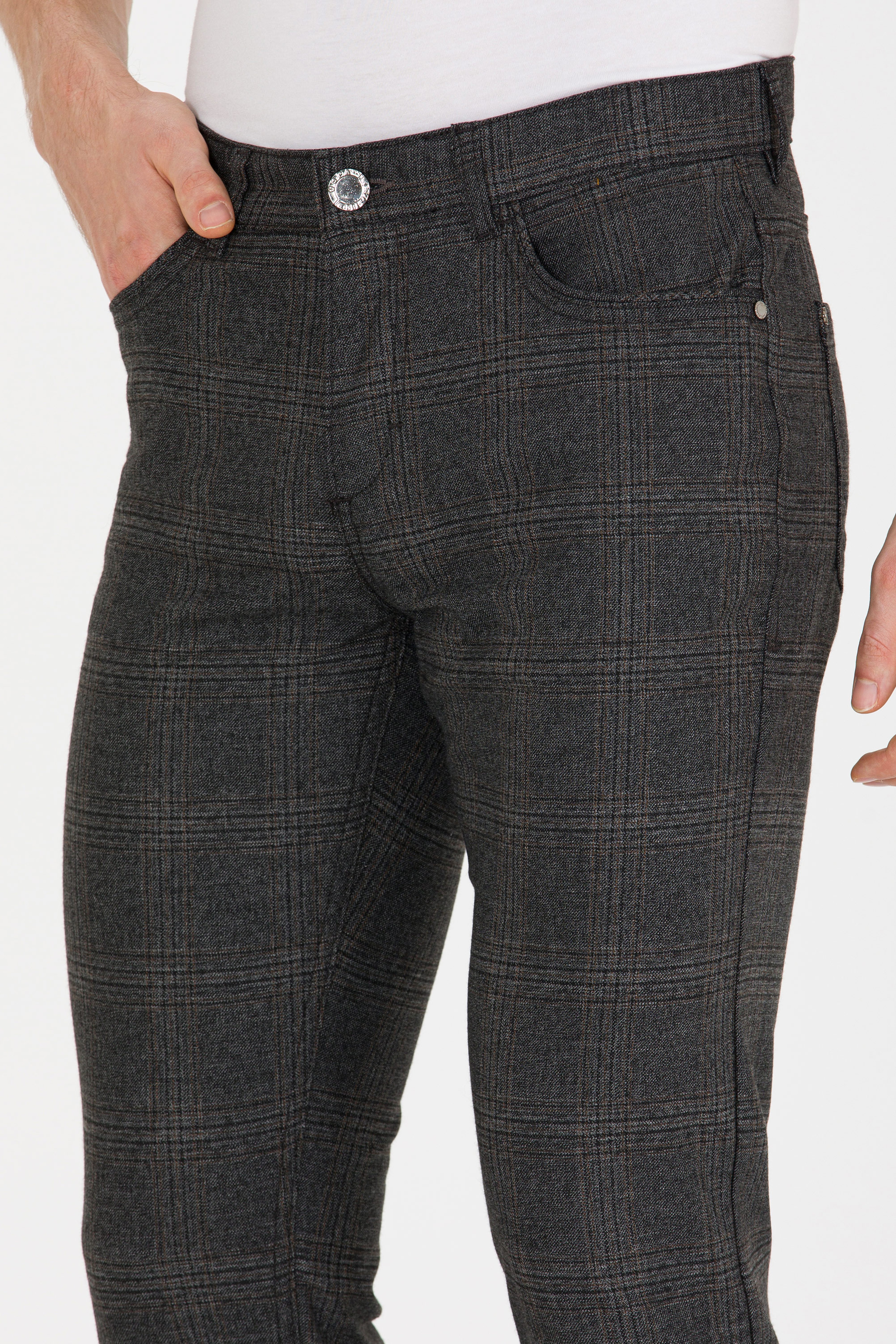 Erkek Slim Fit Antrasit Kanvas Pantolon
