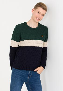 Erkek Lacivert Bisiklet Yaka Triko Kazak - 50256669011