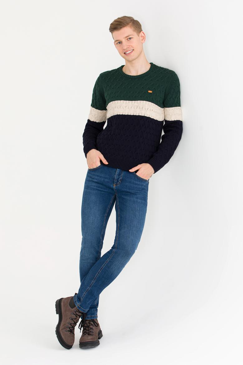 Erkek Lacivert Bisiklet Yaka Triko Kazak - 50256669011