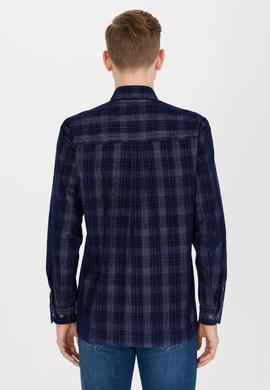 Erkek Ekoseli Lacivert Gömlek - 50256060005