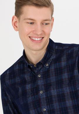 Erkek Ekoseli Lacivert Gömlek - 50256060005