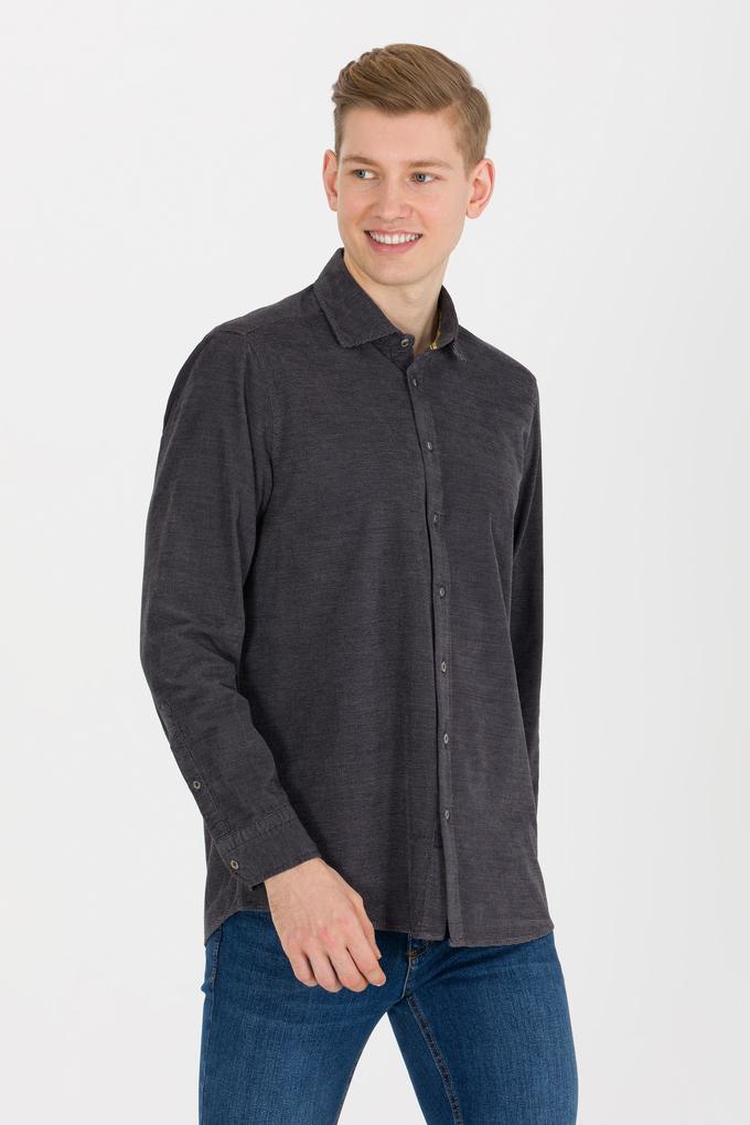 Erkek Antrasit Uzun Kollu Gömlek