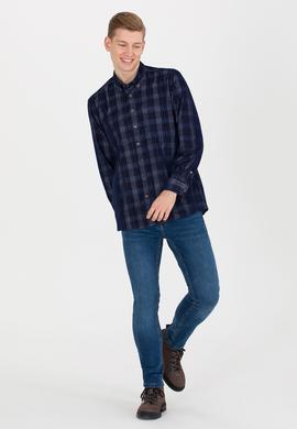 Erkek Ekoseli Lacivert Gömlek - 50256060005