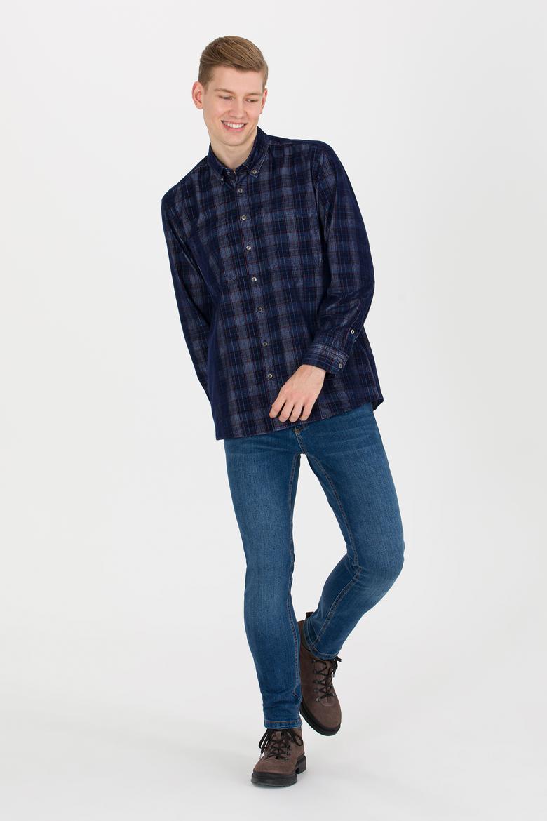 Erkek Ekoseli Lacivert Gömlek - 50256060005