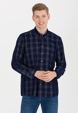 Erkek Ekoseli Lacivert Gömlek - 50256060005