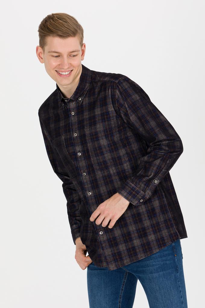 Erkek Ekoseli Antrasit Gömlek