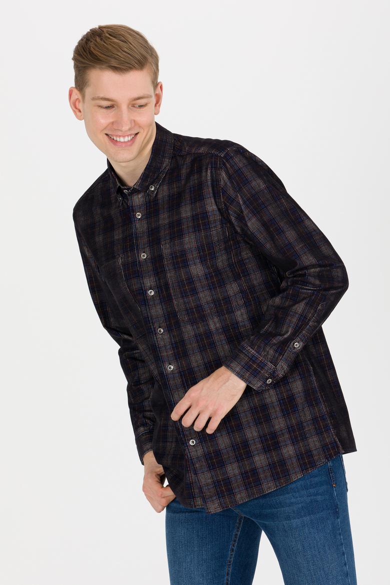 Erkek Ekoseli Antrasit Gömlek