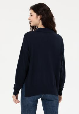 Kadın Lacivert V Yaka Kazak - 50257810006