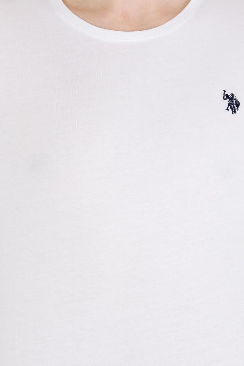 Erkek Beyaz Basic Bisiklet Yaka Tişört - 50263026001