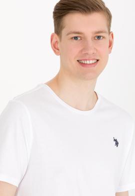 Erkek Beyaz Basic Bisiklet Yaka Tişört - 50263026001