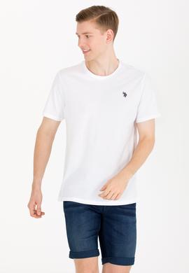 Erkek Beyaz Basic Bisiklet Yaka Tişört - 50263026001