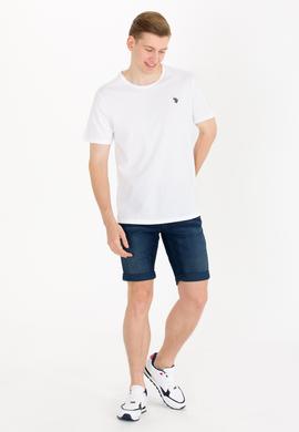 Erkek Beyaz Basic Bisiklet Yaka Tişört - 50263026001