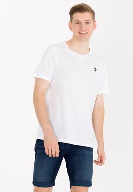 Erkek Beyaz Basic Bisiklet Yaka Tişört - 50263026001