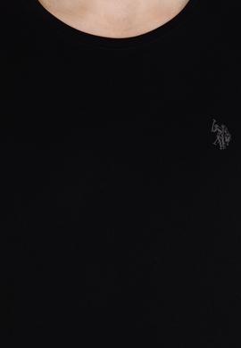 Erkek Siyah Basic Bisiklet Yaka Tişört - 50263026011