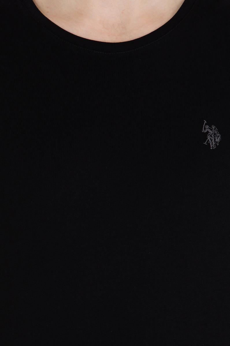 Erkek Siyah Basic Bisiklet Yaka Tişört