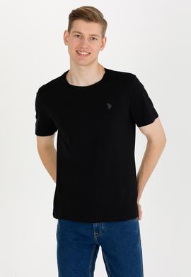 Erkek Siyah Basic Bisiklet Yaka Tişört - 50263026011