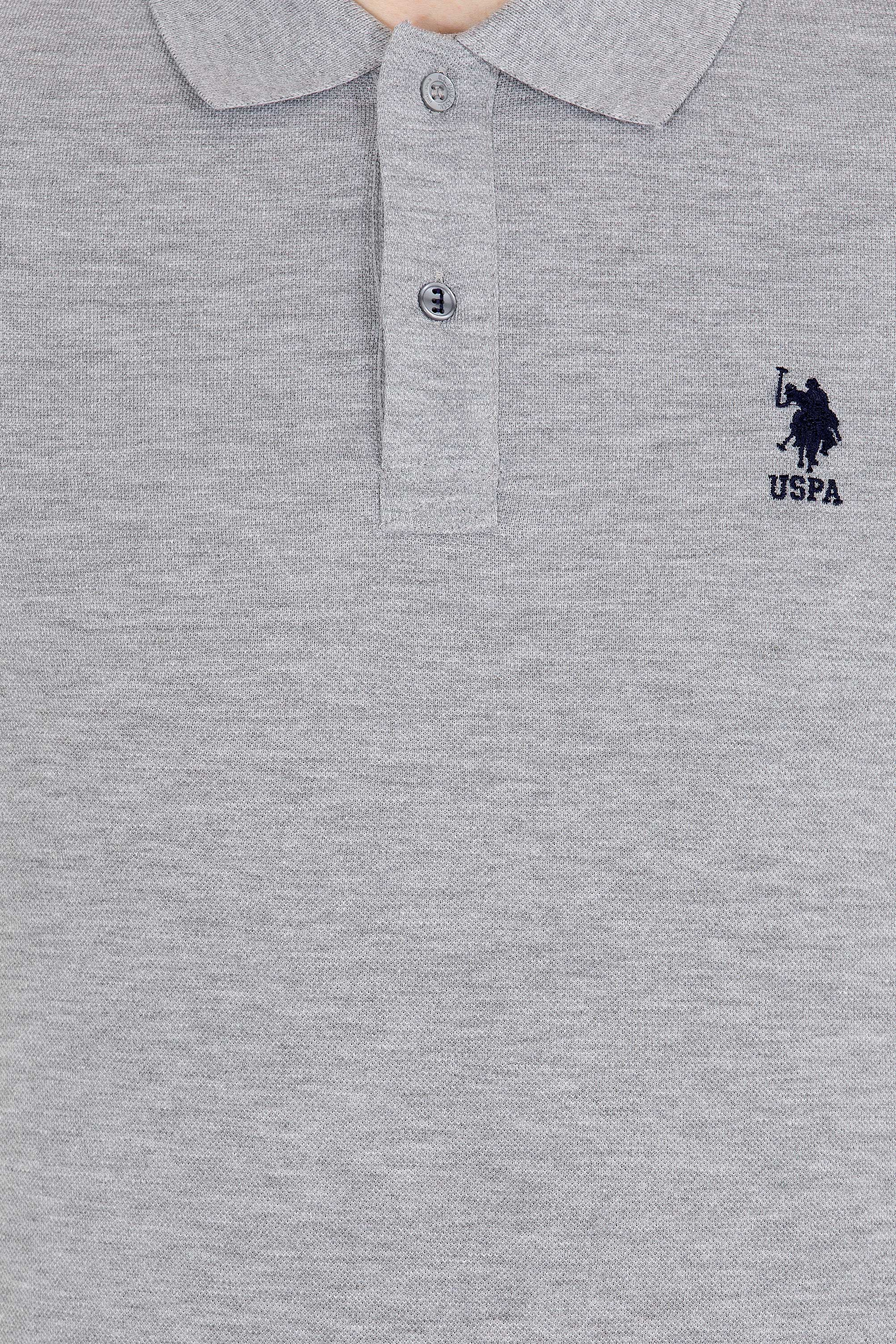 Erkek Gri Melanj Basic Polo Yaka Tişört
