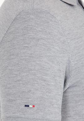 Erkek Gri Melanj Basic Polo Yaka Tişört - 50263238046