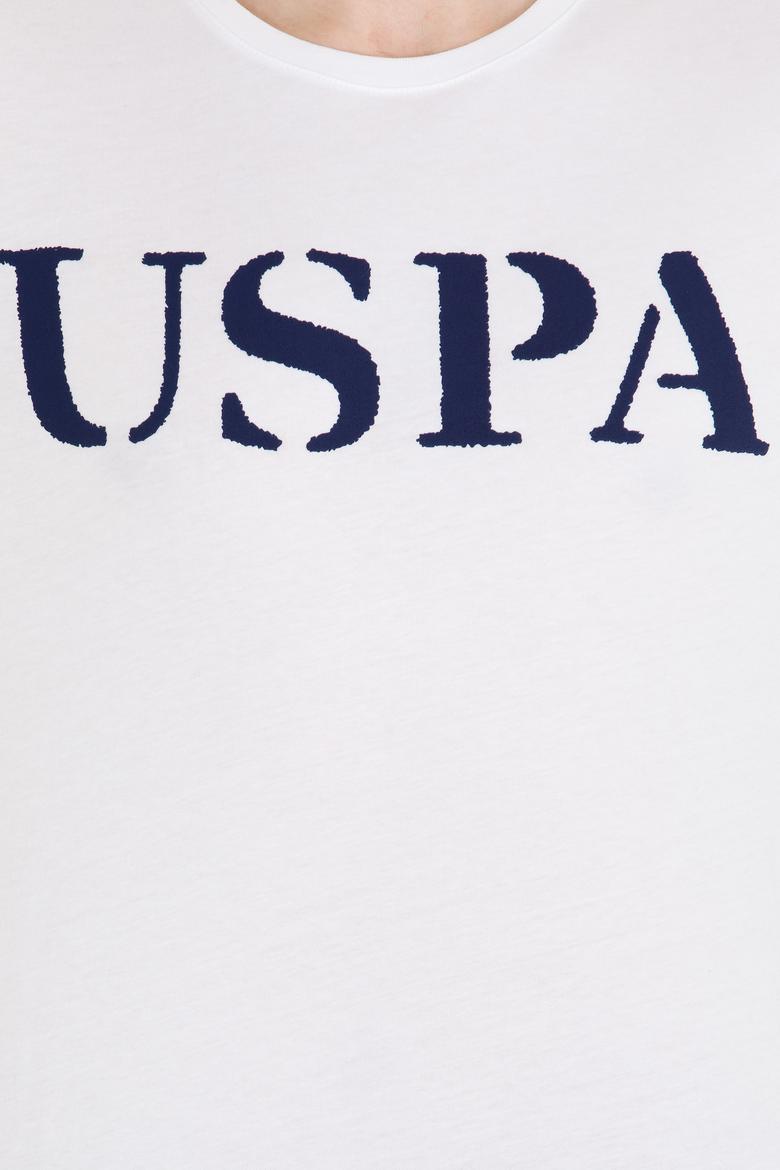 Erkek Beyaz Basic Bisiklet Yaka Tişört - 50262976001