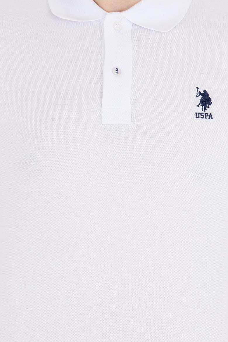 Erkek Beyaz Basic Polo Yaka Tişört - 50263238058