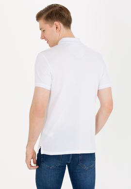 Erkek Beyaz Basic Polo Yaka Tişört - 50263238058
