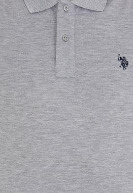 Erkek Gri Melanj Basic Polo Yaka Tişört - 50262933045