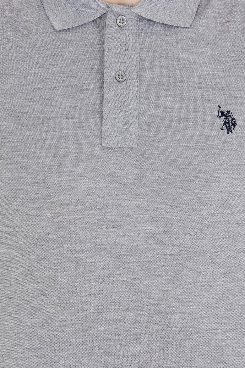 Erkek Gri Melanj Basic Polo Yaka Tişört - 50262933045