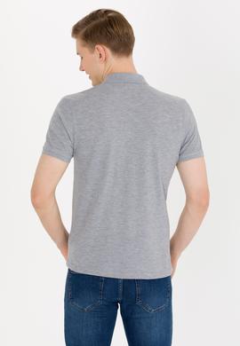 Erkek Gri Melanj Basic Polo Yaka Tişört - 50262933045