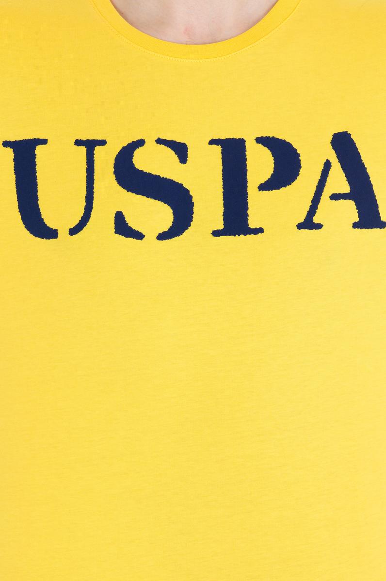 Erkek Koyu Sarı Basic Bisiklet Yaka Tişört