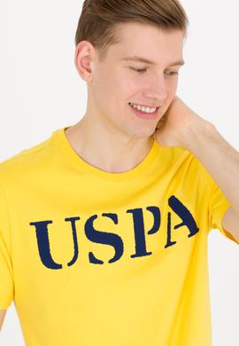 Erkek Koyu Sarı Basic Bisiklet Yaka Tişört - 50262976057