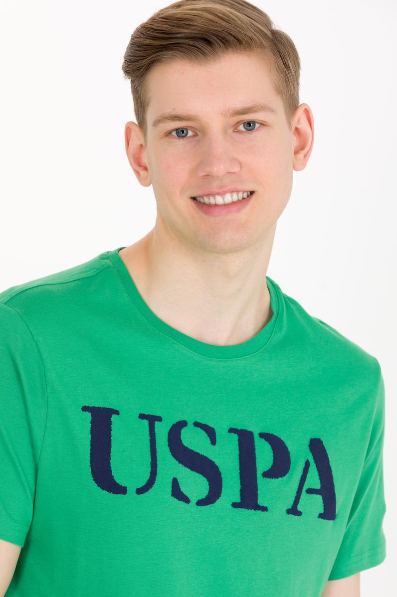 Erkek Yeşil Basic Bisiklet Yaka Tişört