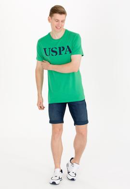 Erkek Yeşil Basic Bisiklet Yaka Tişört - 50262976182